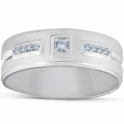 Wholesale ✨ Pompeii3 1/4 Ct Diamond Mens Wedding Band High Polished 7mm Ring for 👩 women ✨