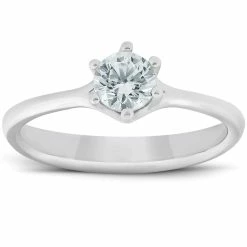Best deal ⭐ Pompeii3 1/2 Ct Diamond Solitaire Engagement Ring 6-Prong 14k White Gold for 👩 women 💯