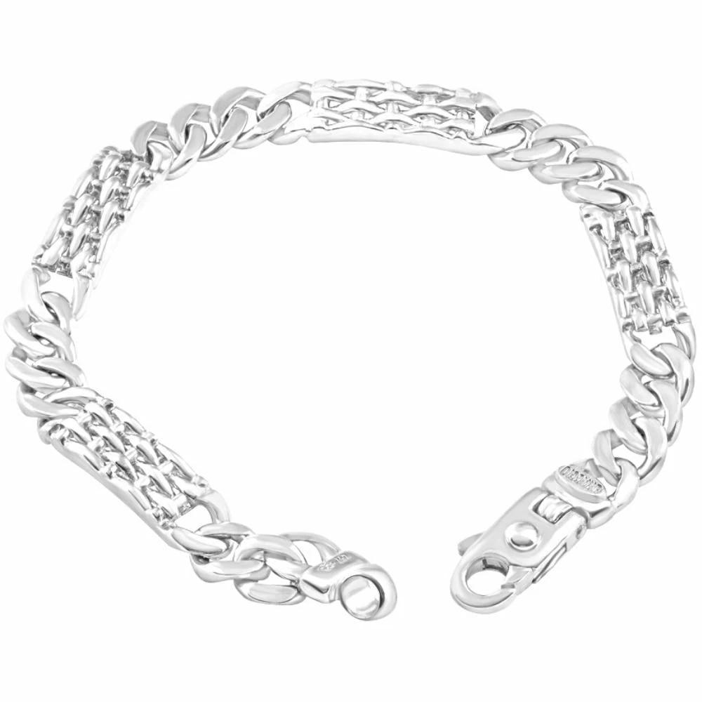 Best reviews of 👏 Pompeii3 Men's Solid 14k White Gold 39 Gram 8.5" Bracelet 8.4mm Wide for 👩 women 🎉 - Image 2