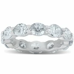 Best Pirce ๐ฅฐ Pompeii3 4 3/4 Ct Oval Diamond Eternity Ring 14k White Gold for ๐ฉ women โ๏ธ