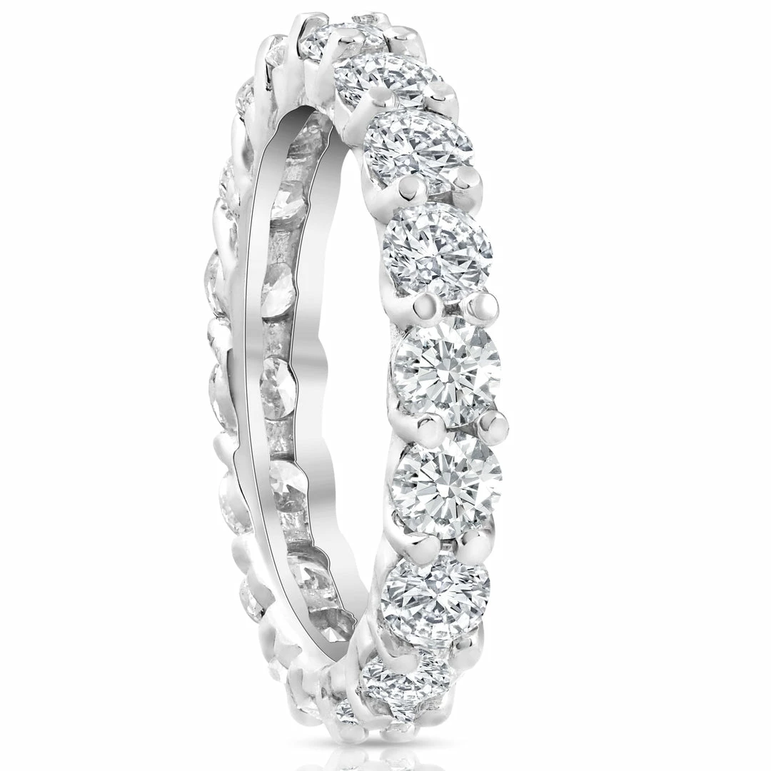 Best deal 💯 Pompeii3 2 Ct Lab Created Moissanite Eternity Ring 👩 Womens Wedding Band 14k White Gold 😀 - Image 3