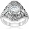 Top 10 🤩 Pompeii3 1 3/8ct Vintage Diamond Engagement Ring Antique Art Deco Filigree 14k White Gold for 👩 women ⭐