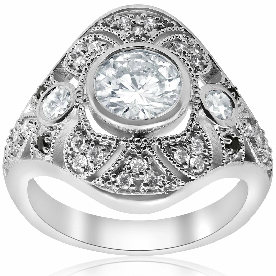 Top 10 ๐คฉ Pompeii3 1 3/8ct Vintage Diamond Engagement Ring Antique Art Deco Filigree 14k White Gold for ๐ฉ women โญ