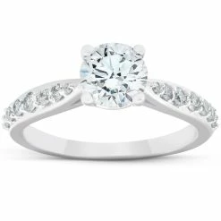 Best deal 😀 Pompeii3 1 1/2 Ct Diamond Diamond Classic Engagement Ring 14k White Gold for 👩 women ⭐