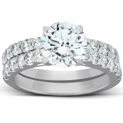 Wholesale 🎁 Pompeii3 2.27Ct Diamond Engagement Matching Wedding Ring Set 14k White Gold Lab Grown for 👩 women 💯