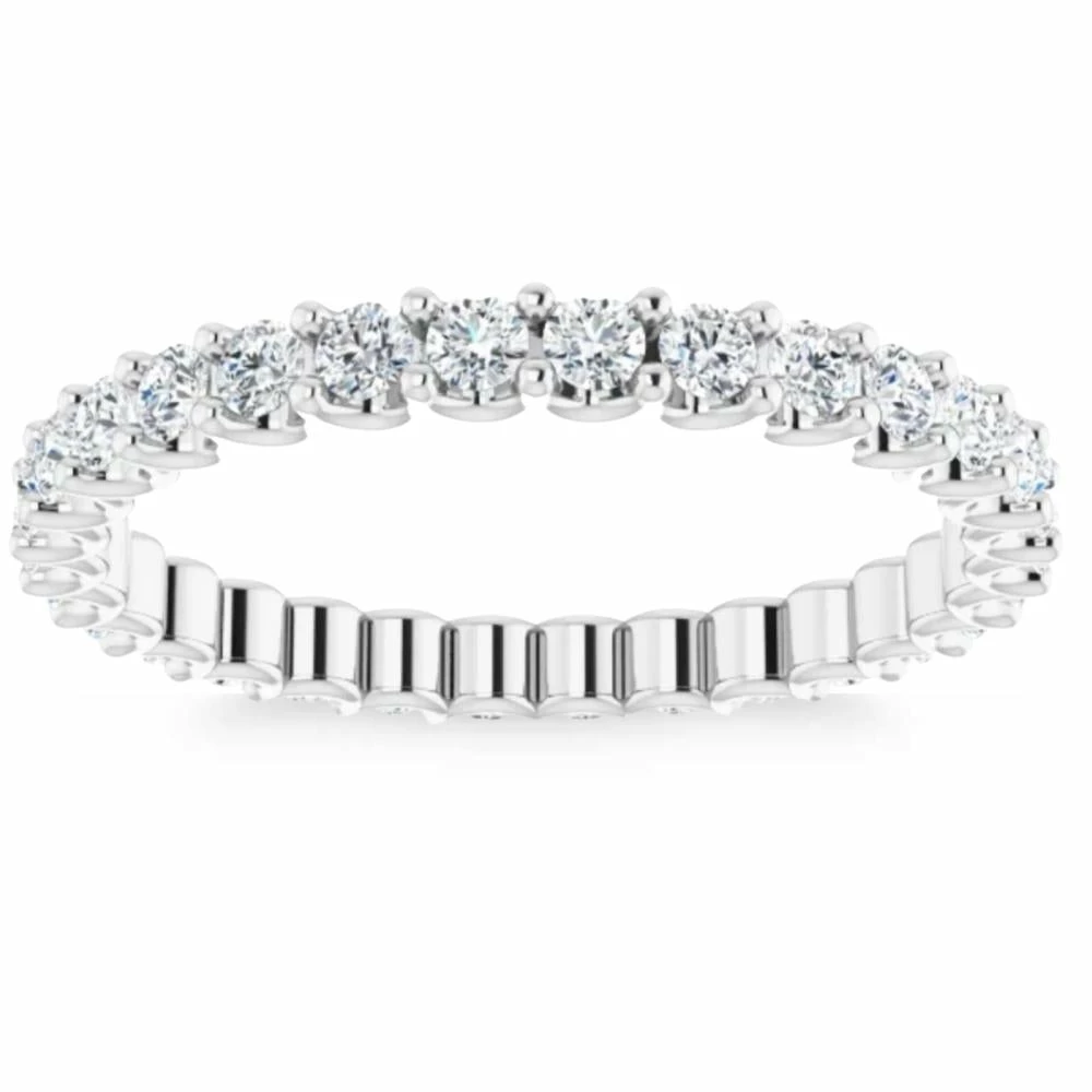 Best Pirce 🌟 Pompeii3 3/4Ct Diamond Eternity Ring 14k White Gold U Prong for 👩 women 💯