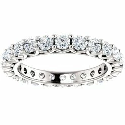 Best deal 😀 Pompeii3 2 Ct Diamond Eternity Ring 14k White Gold 👩 Womens Stackable Wedding Band 🤩