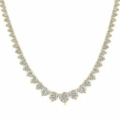 Cheapest ⌛ Pompeii3 15.80Ct Certified Diamond Tennis Necklace 18k Yellow Gold Lab Grown for 👩 women 👍