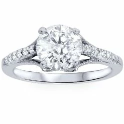 Outlet 🎁 Pompeii3 7/8ct Vintage Diamond Engagement Ring 950 Platinum for 👩 women ⭐