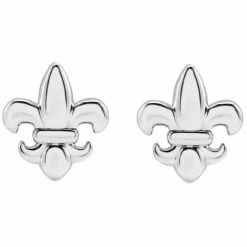 Promo ❤️ Pompeii3 14K White or Yellow Fleur-de-Lis Earrings for 👩 women 🥰