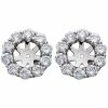 Promo ✨ Pompeii3 1 1/2ct Diamond Halo Earring Studs Jackets White Gold (6-6.7mm) for 👩 women 😍