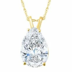 Cheapest 🎁 Pompeii3 1.53Ct Pear Certified Solitaire Diamond Pendant Necklace 14k Gold Lab Grown for 👩 women 💯