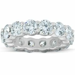Best Pirce 🔥 Pompeii3 6 3/4 Ct Diamond Eternity Wedding Ring 14k White Gold Lab Grown for 👩 women 🥰