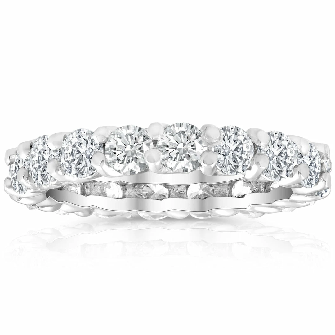 Best deal 💯 Pompeii3 2 Ct Lab Created Moissanite Eternity Ring 👩 Womens Wedding Band 14k White Gold 😀