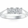 Best Pirce 😀 Pompeii3 1ct Three Stone Princess Cut Diamond Ring 14K White Gold for 👩 women 👍