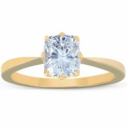Promo ✨ Pompeii3 1 Ct Cushion Diamond Solitaire Engagement Ring 14k Yellow Gold for 👩 women 👍